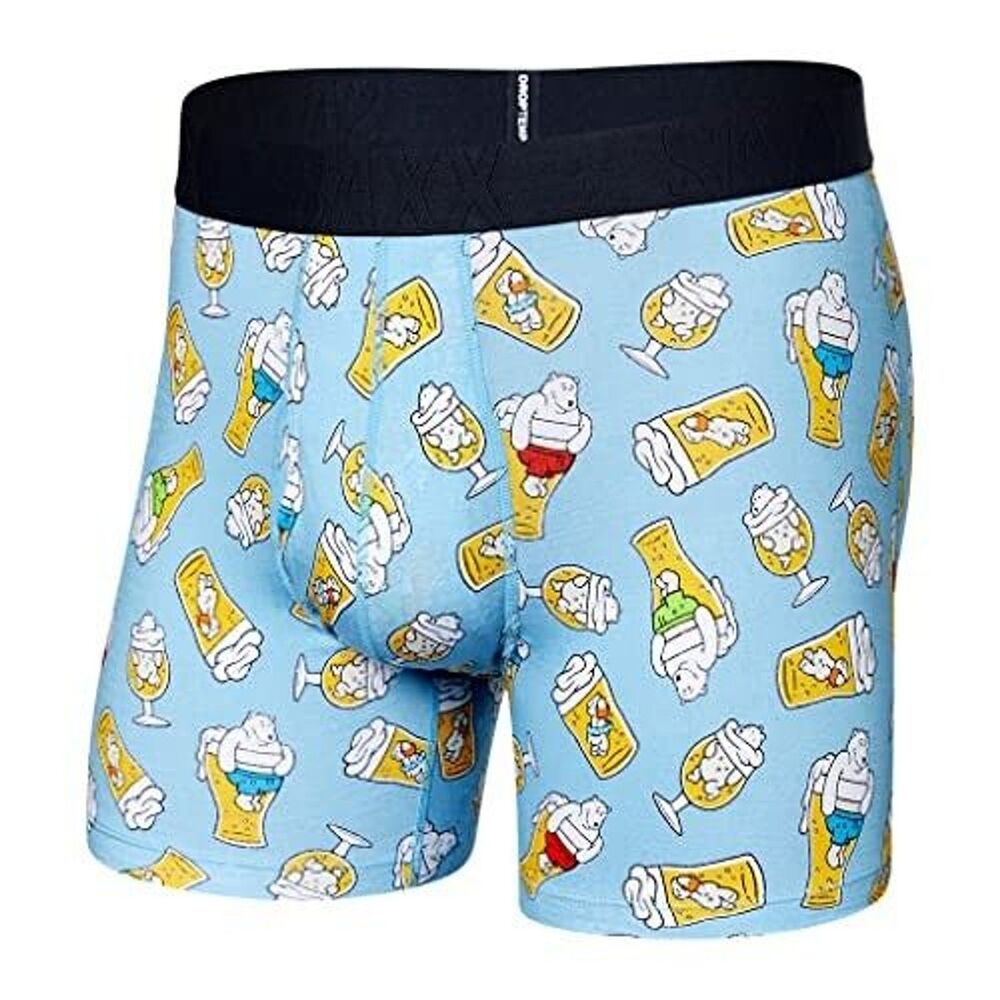 SAXX Men's Droptemp Cooling Cotton Boxer Brief with Pouch Support - Small